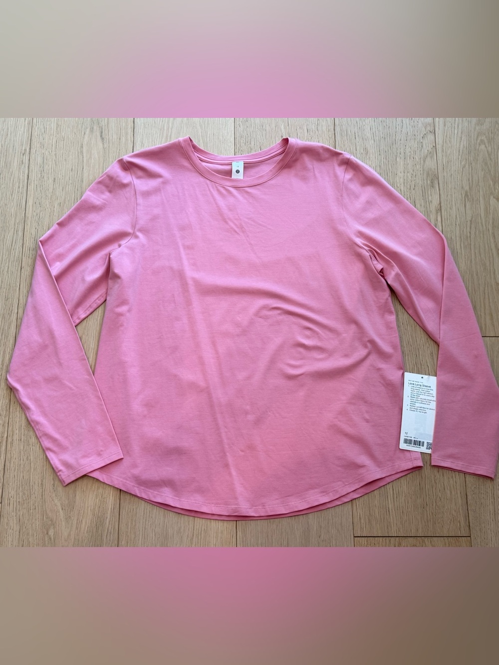 Lululemon Love Long-Sleeve Shirt Pink Tide Size 12 NWT Pima Cotton Rare Colour - Picture 1 of 4